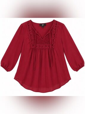 NWOT iZ Byer red flowy top